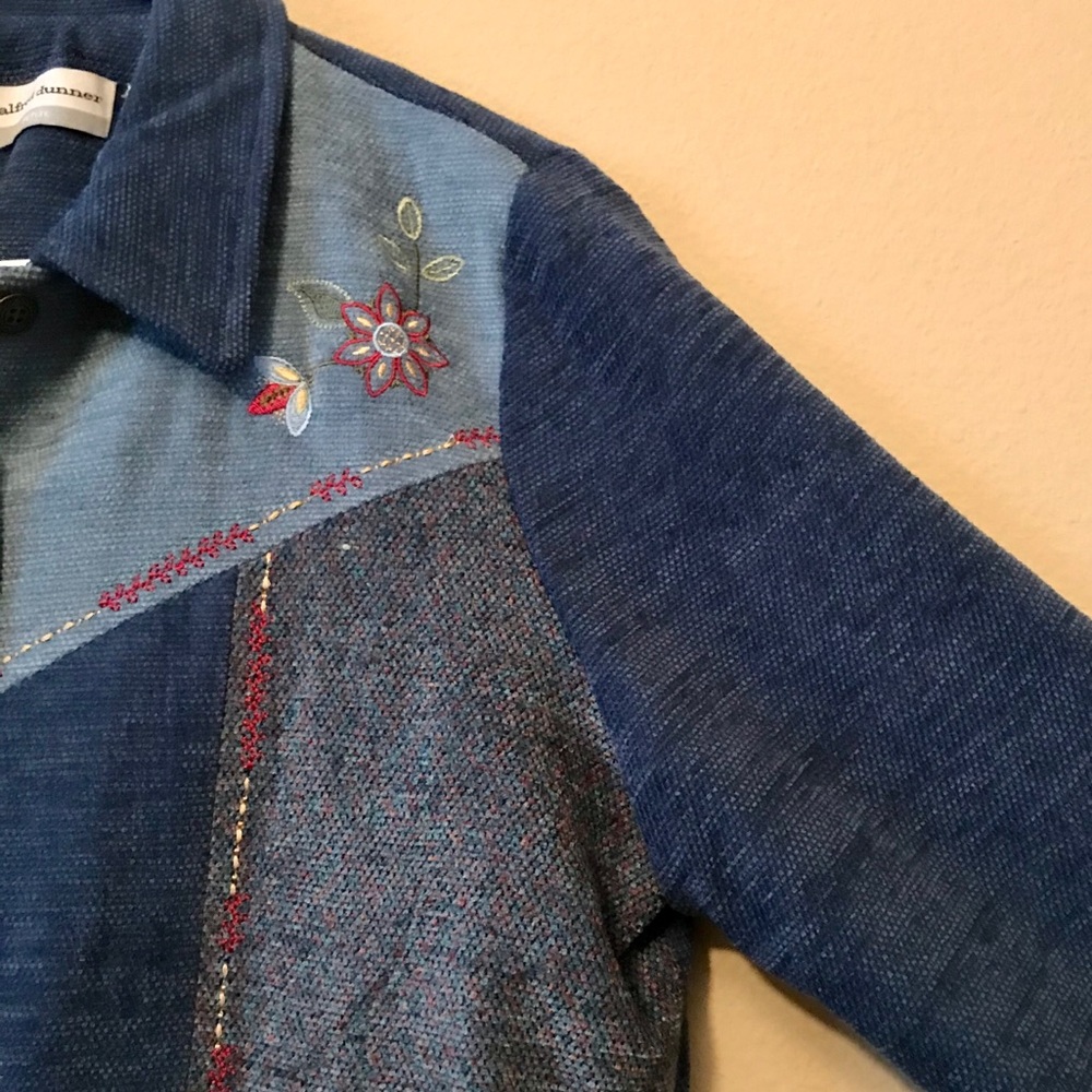 Alfred Dunner Blue Patchwork Blazer - image 4